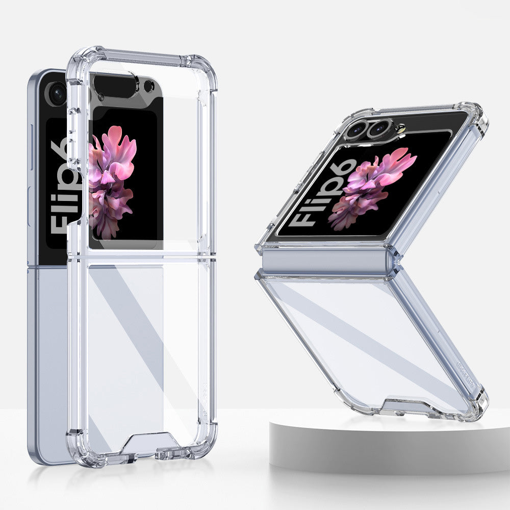 GKK For Samsung Galaxy Z Flip6 5G Airbag Cushion Phone Cases TPU+PC Folding Phone Cover - Transparent