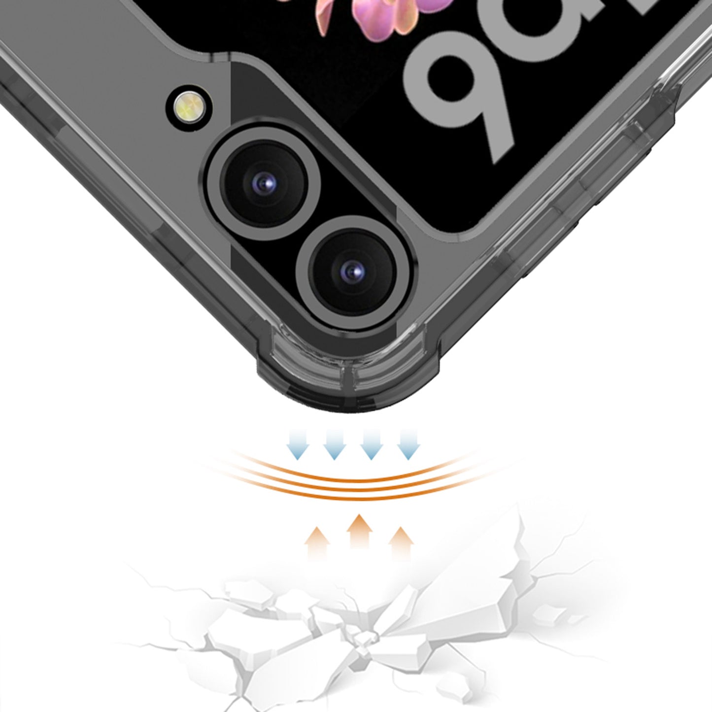 GKK For Samsung Galaxy Z Flip6 5G Airbag Cushion Phone Cases TPU+PC Folding Cover Magnetic Phone Shell - Transparent Purple