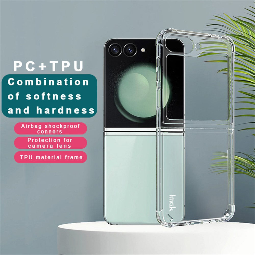 IMAK For Samsung Galaxy Z Flip7 FE 5G / Z Flip6 5G Clear Case PC+TPU Protective Phone Cover