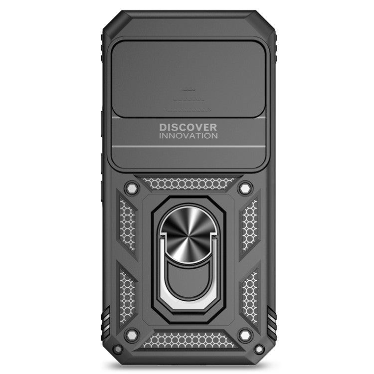 For Google Pixel 9 / 9 Pro Case Camera Protection PC+TPU Phone Cover with Kickstand - Black