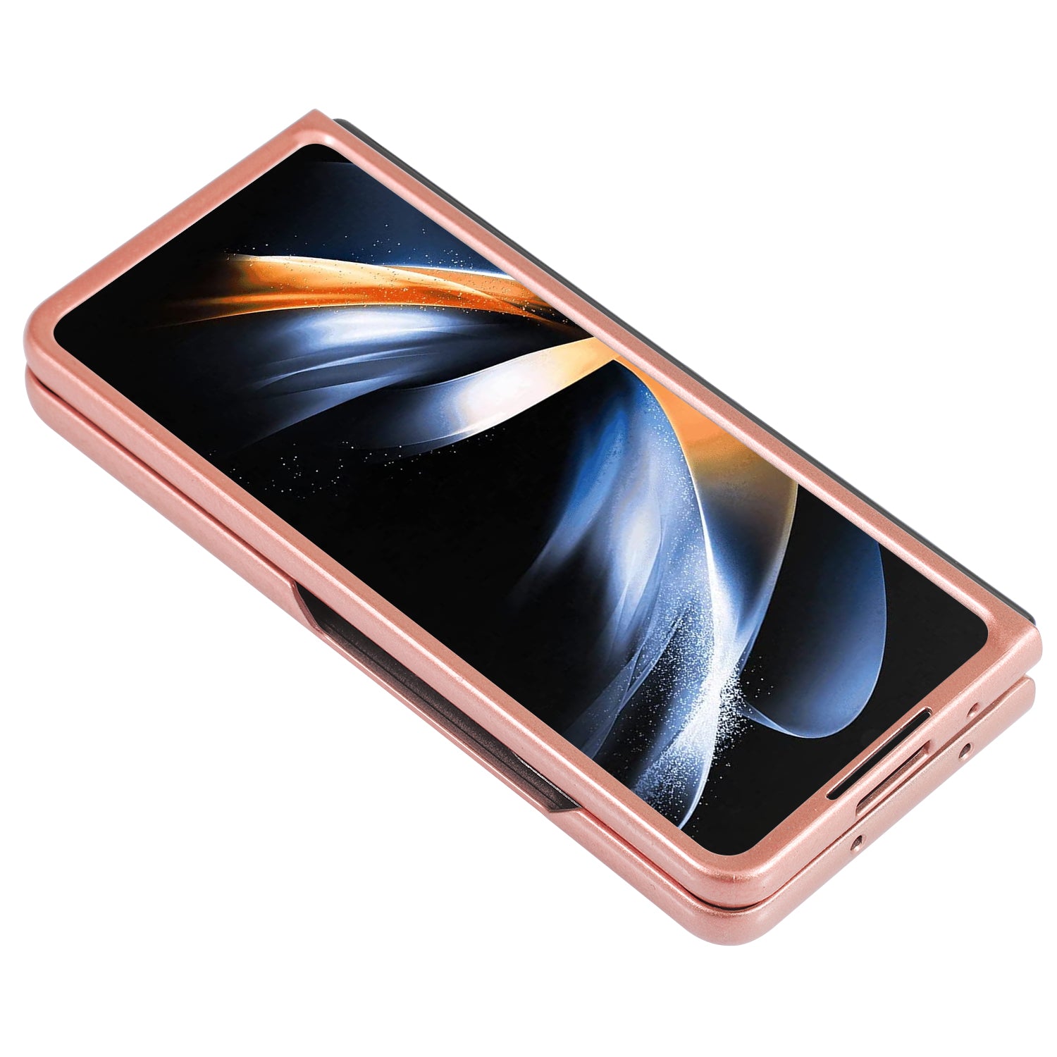 For Samsung Galaxy Z Fold6 5G Phone Case Glitter Electroplated TPU Frame PC Back Cover - Rose Gold