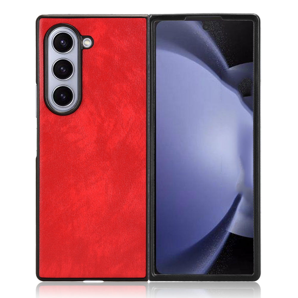 For Samsung Galaxy Z Fold6 5G Case Litchi Texture PU Leather + PC Phone Cover - Red