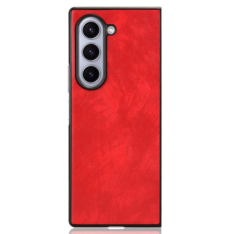 For Samsung Galaxy Z Fold6 5G Case Litchi Texture PU Leather + PC Phone Cover - Red