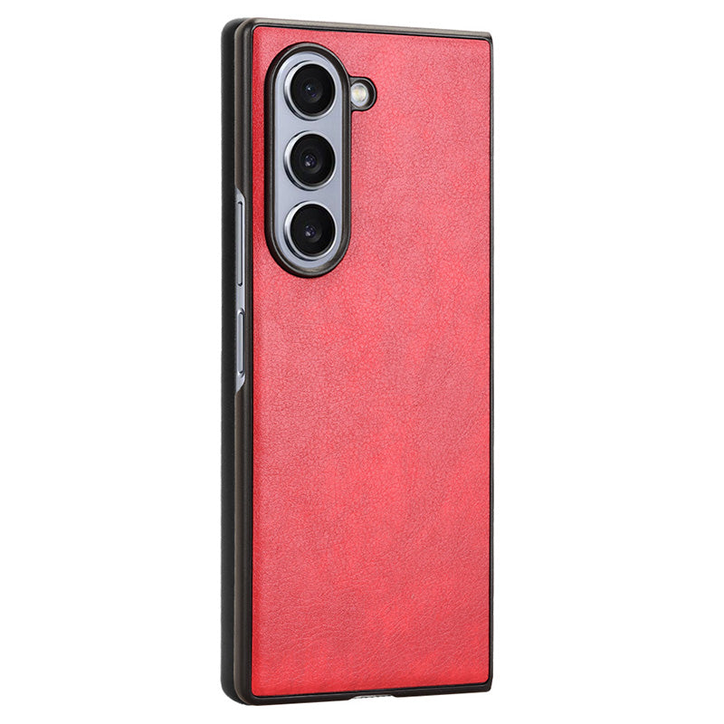 For Samsung Galaxy Z Fold6 5G Case Litchi Texture PU Leather + PC Phone Cover - Red