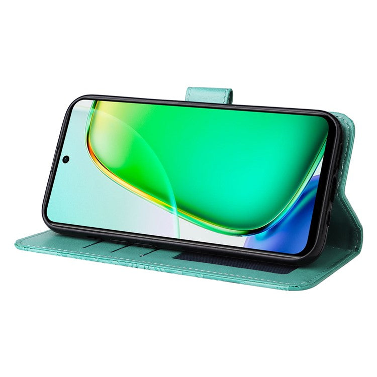 For vivo Y28 4G / iQOO Z9x 5G Case Sunflower Leather Phone Wallet Cover - Green
