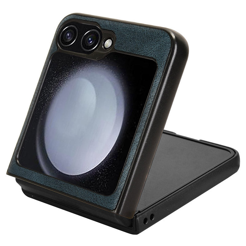 For Samsung Galaxy Z Flip6 5G Case Bottle Opener Wristband Leather+PC+TPU Phone Cover - Blue