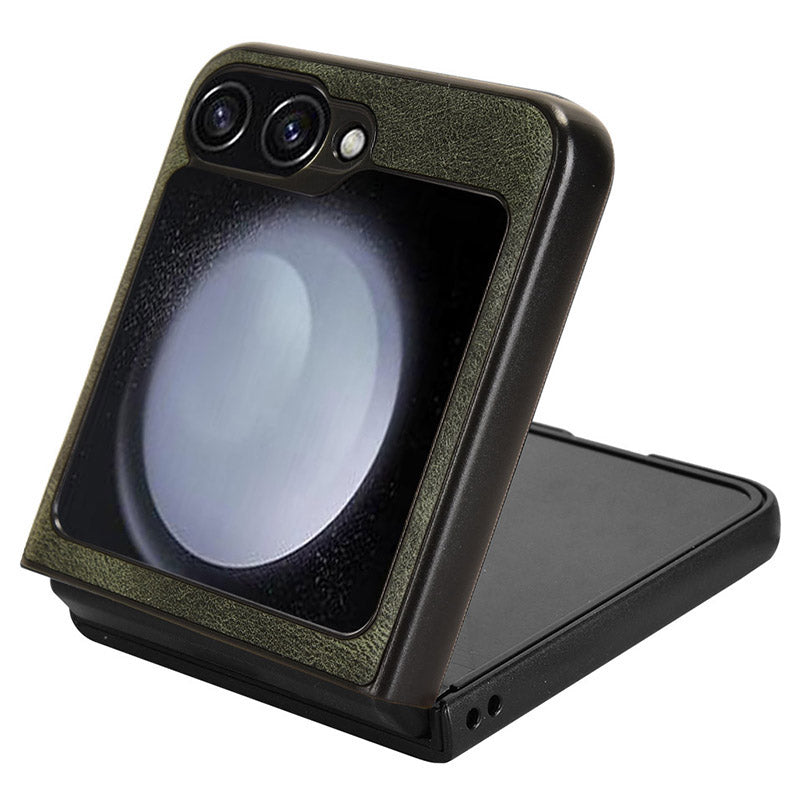 For Samsung Galaxy Z Flip6 5G Case Bottle Opener Wristband Leather+PC+TPU Phone Cover - Green