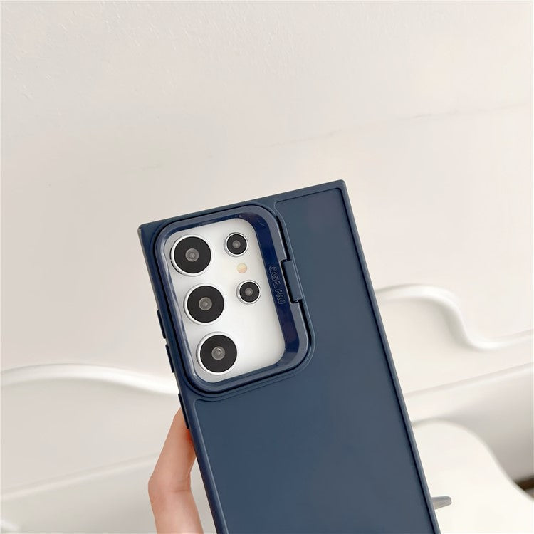 For Samsung Galaxy S23 Ultra Case Invisible Kickstand Flexible TPU Phone Cover - Black