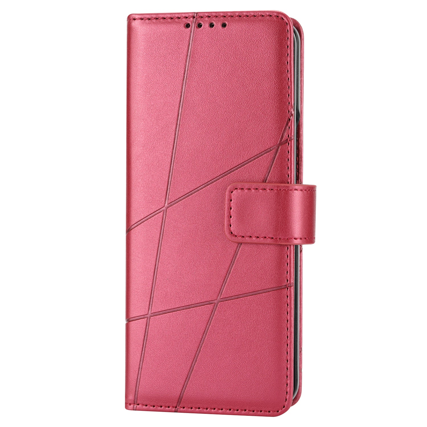 DF-06 For Samsung Galaxy Z Fold6 5G Wholesale Phone Case Line Imprint Leather Flip Wallet Cover - Red