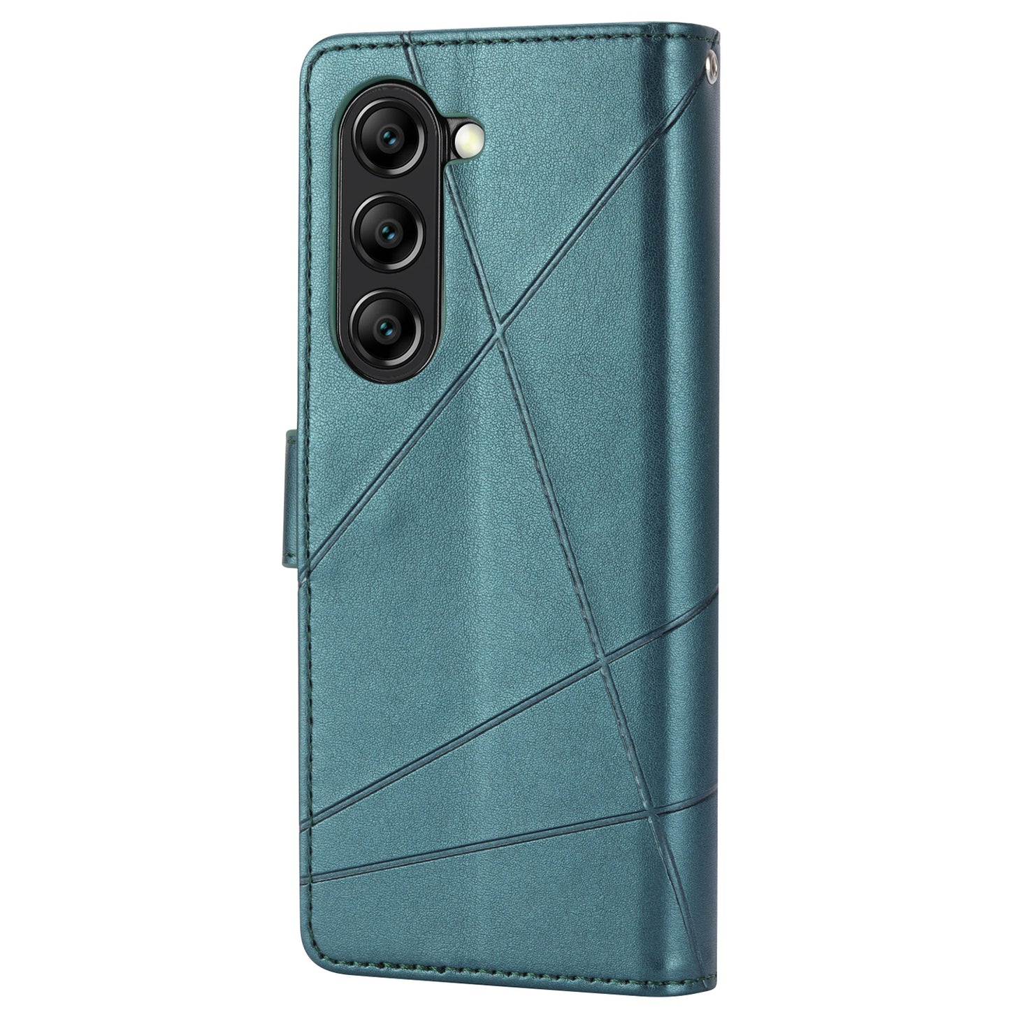 DF-06 For Samsung Galaxy Z Fold6 5G Wholesale Phone Case Line Imprint Leather Flip Wallet Cover - Green