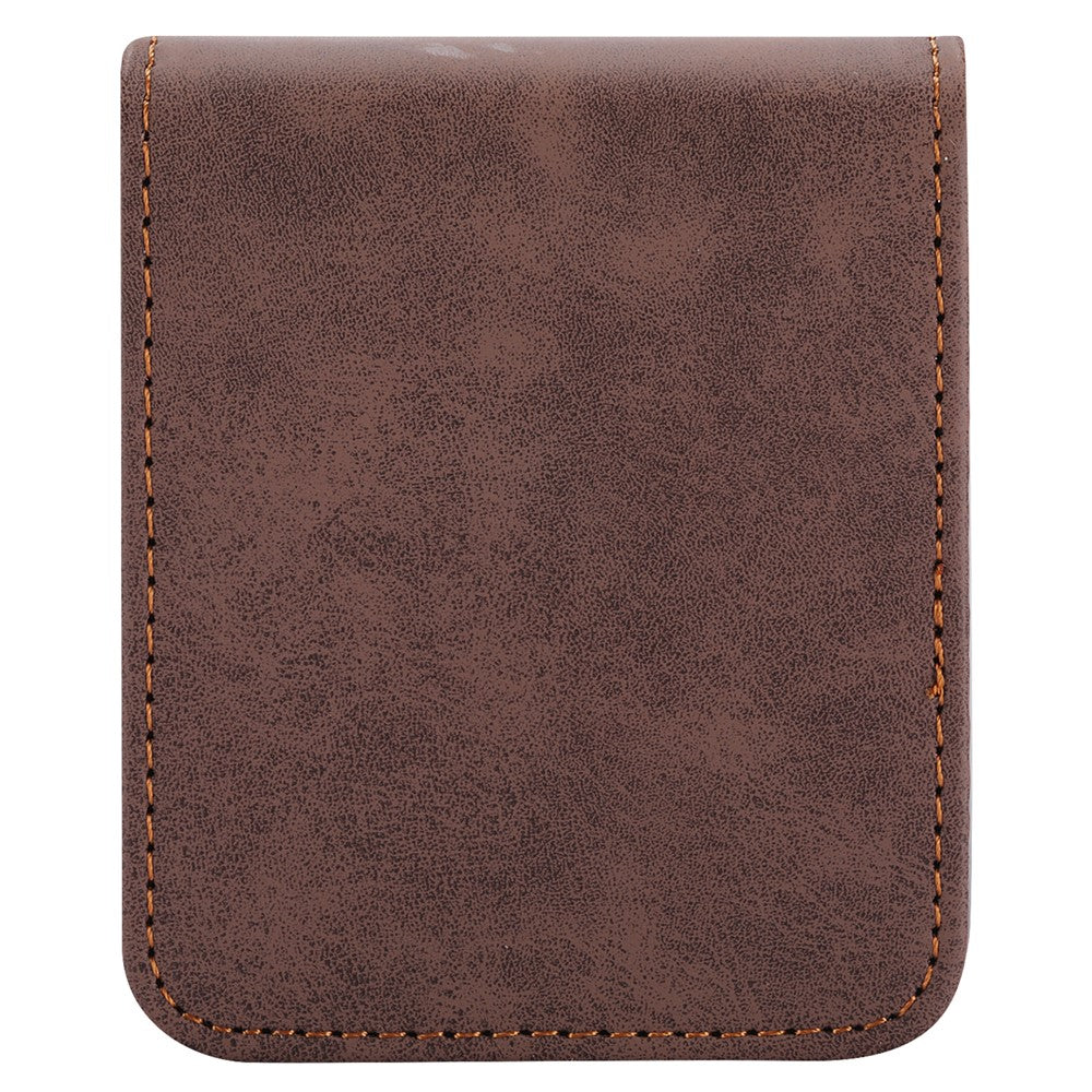 DF-05 For Samsung Galaxy Z Flip7 FE 5G / Z Flip6 5G Case PU Leather Magnetic Closure Phone Cover - Brown