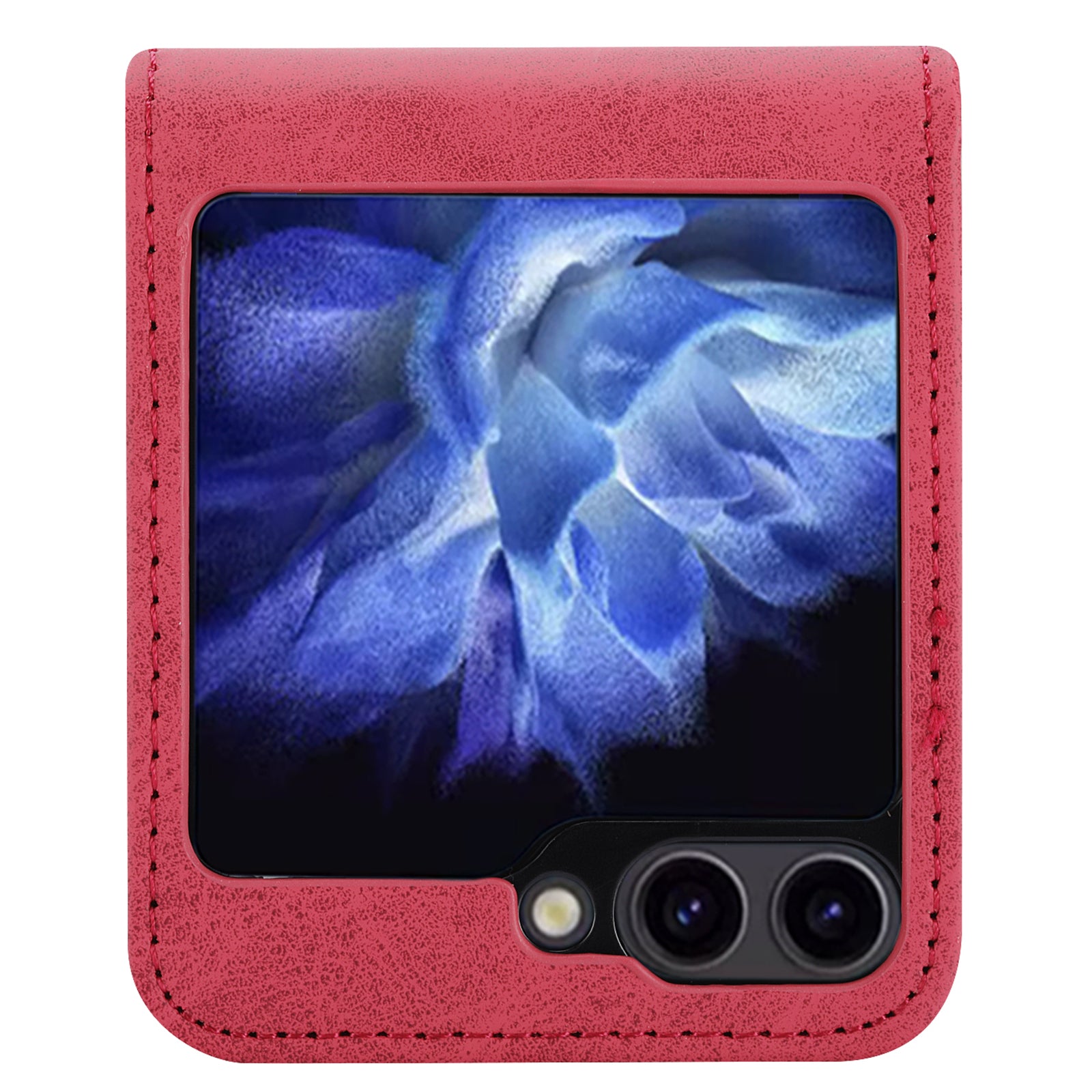 DF-05 For Samsung Galaxy Z Flip6 5G Case PU Leather Magnetic Closure Phone Cover - Red