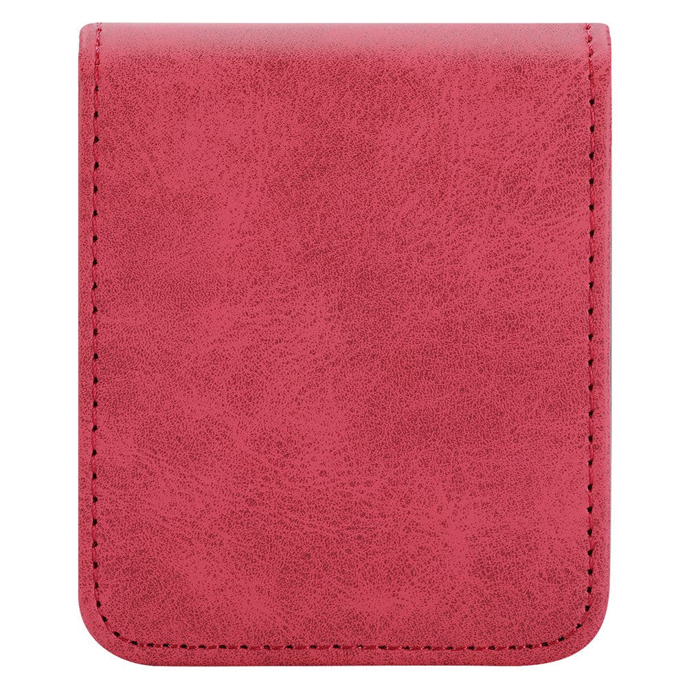 DF-05 For Samsung Galaxy Z Flip7 FE 5G / Z Flip6 5G Case PU Leather Magnetic Closure Phone Cover - Red