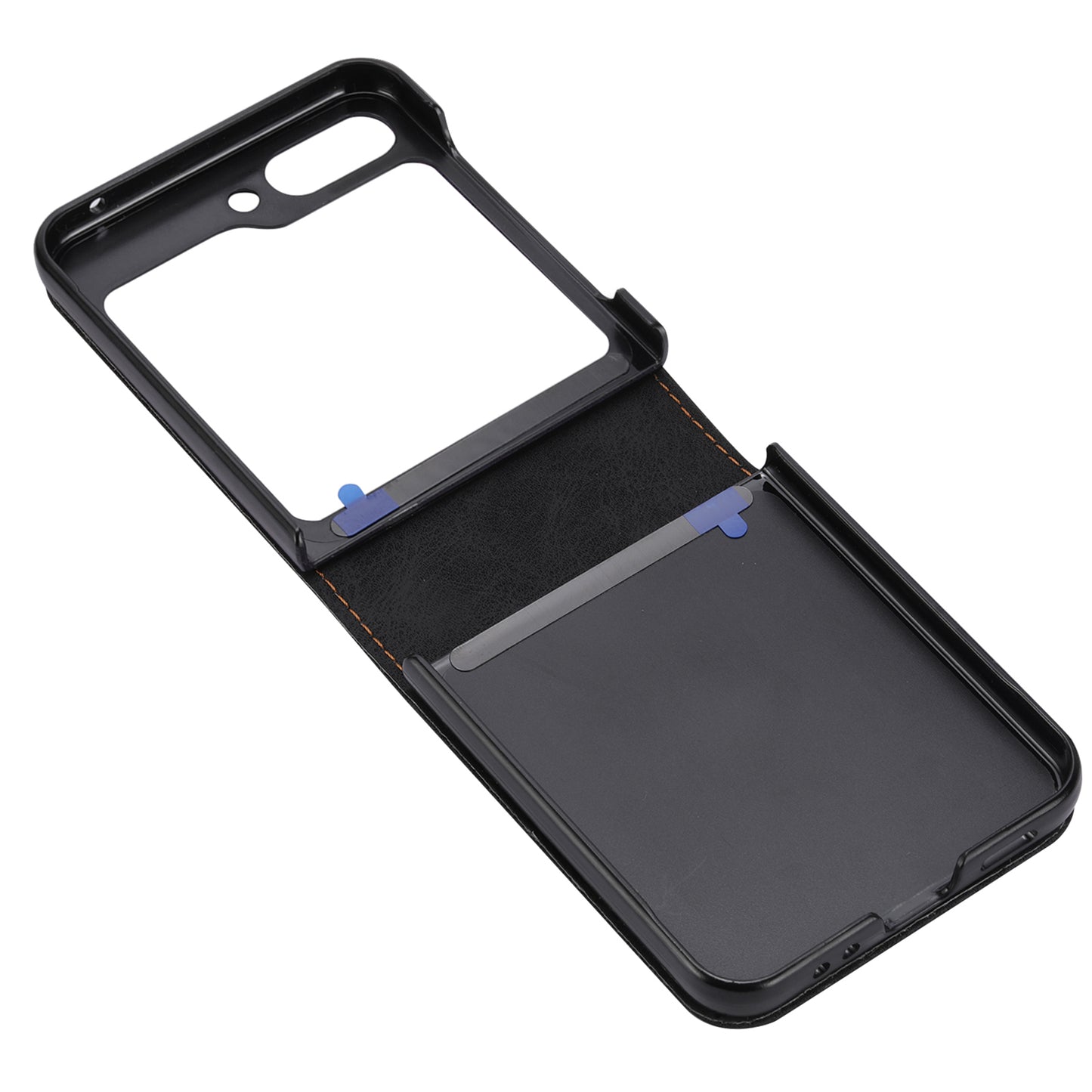 DF-05 For Samsung Galaxy Z Flip6 5G Case PU Leather Magnetic Closure Phone Cover - Black