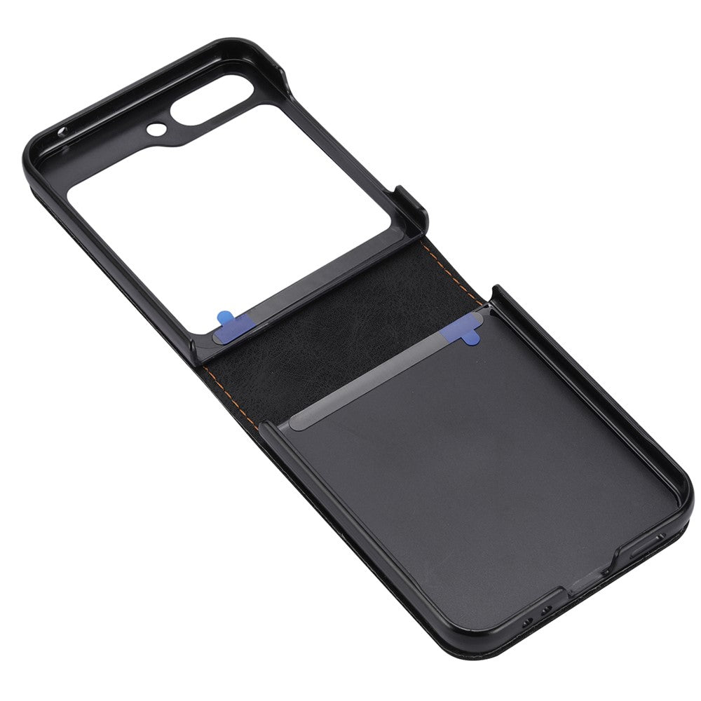 DF-05 For Samsung Galaxy Z Flip7 FE 5G / Z Flip6 5G Case PU Leather Magnetic Closure Phone Cover - Black