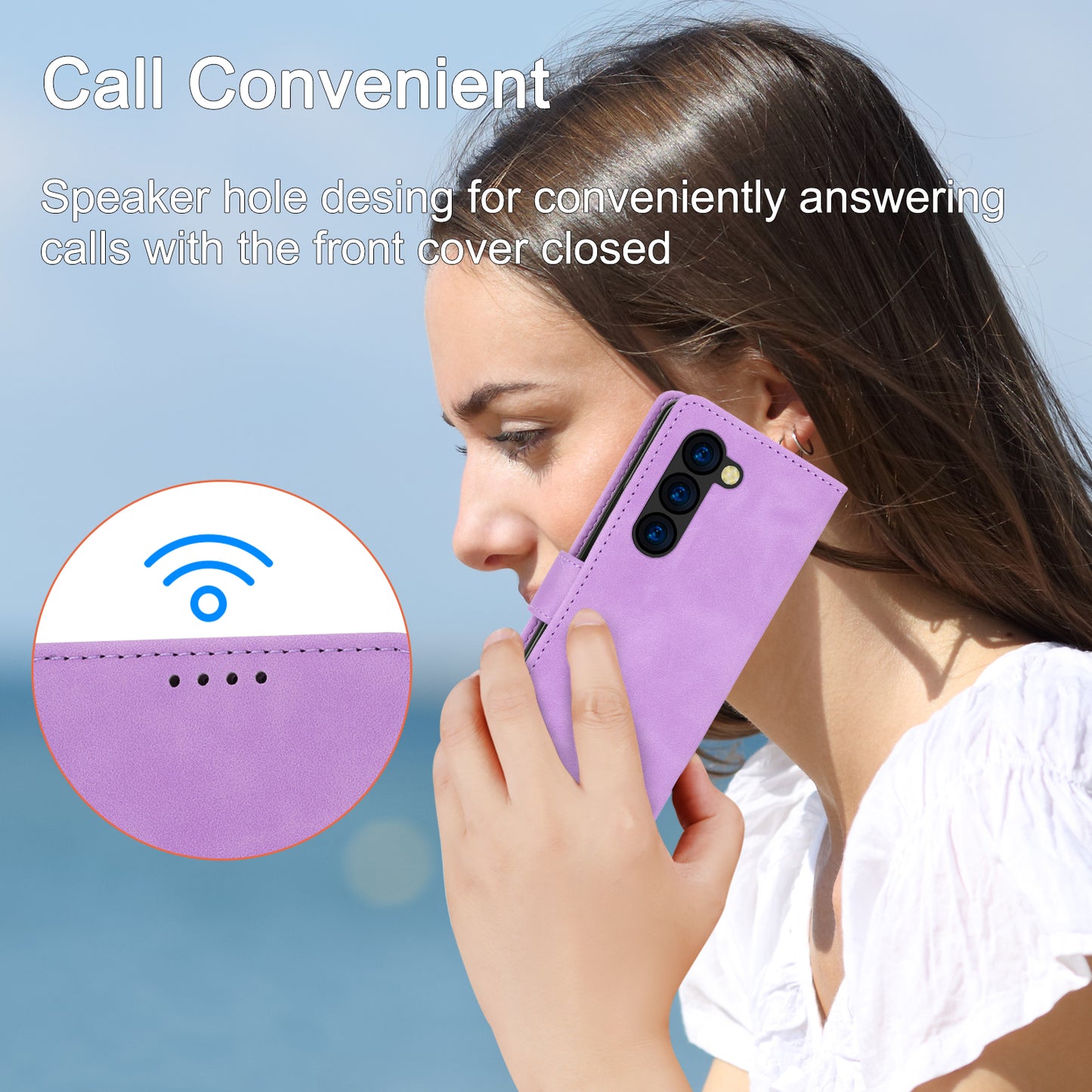 DIERFENG DF-03 For Samsung Galaxy Z Fold6 5G Wallet Phone Case Lines Imprinted Leather Cover - Purple