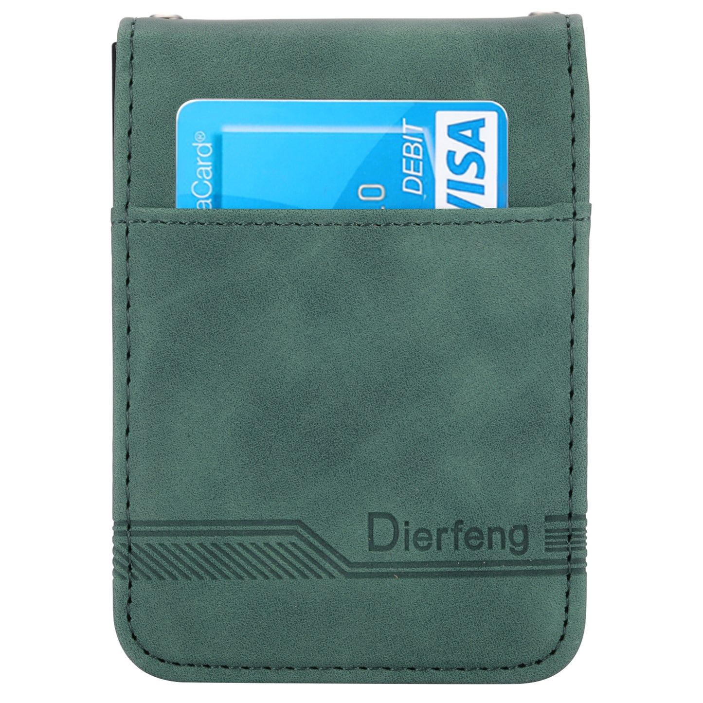 DIERFENG DF-03 For Samsung Galaxy Z Flip6 5G Card Slot Case Lines Imprinted Phone Cover - Green