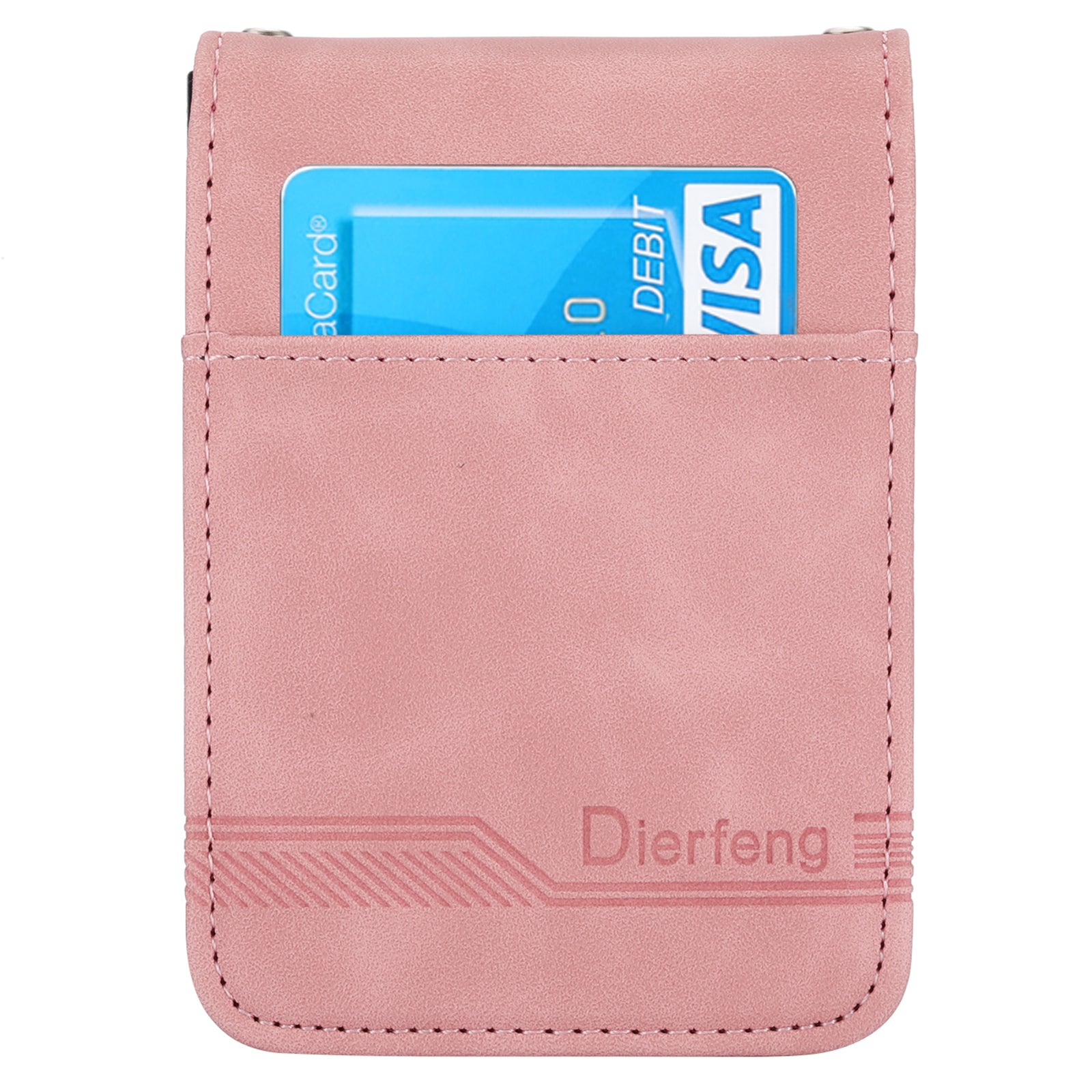 DIERFENG DF-03 For Samsung Galaxy Z Flip6 5G Card Slot Case Lines Imprinted Phone Cover - Pink