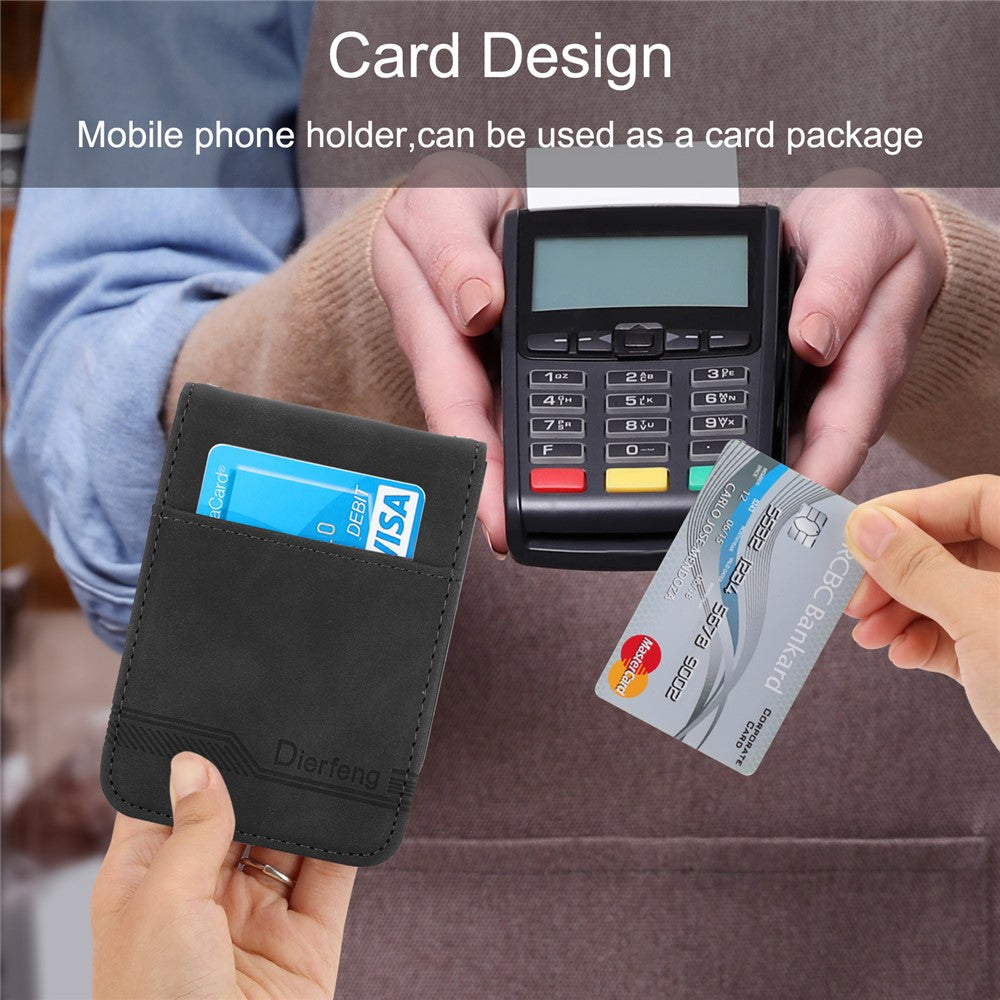 DIERFENG DF-03 For Samsung Galaxy Z Flip7 FE 5G / Z Flip6 5G Card Slot Case Lines Imprinted Phone Cover - Black