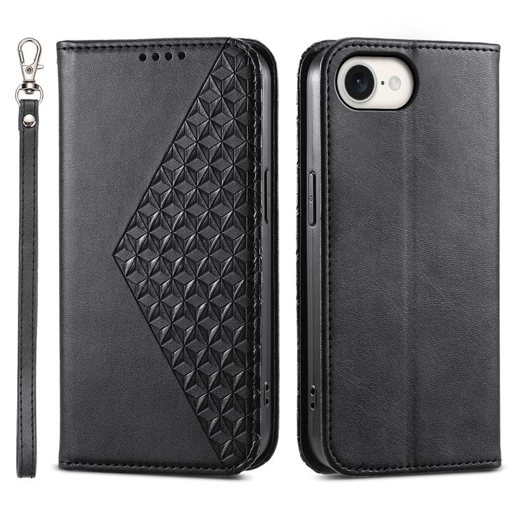 For iPhone 16e Wallet Case PU Leather Phone Cover Mobile Accessories Wholesale - Black