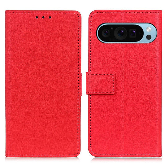 For Google Pixel 9 Pro / Pixel 9 Wholesale Phone Case TPU + PU Leather Shell Phone Stand Cover - Red