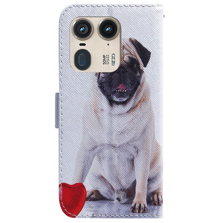 PU Leather Phone Case for Motorola Moto X50 Ultra 5G / Edge 50 Ultra Wallet Phone Stand Cover with Pattern Printing - Dog
