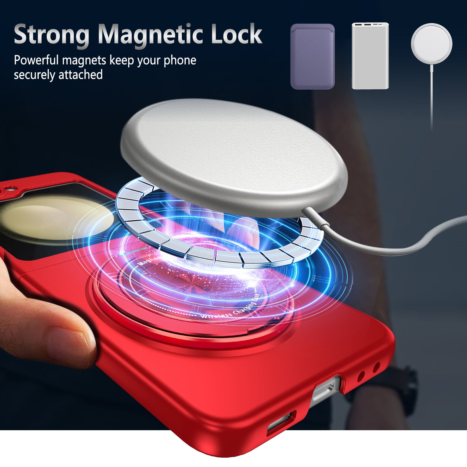 For Samsung Galaxy Z Flip6 5G Magnetic Case Rotating Kickstand PC Hard Phone Cover - Red