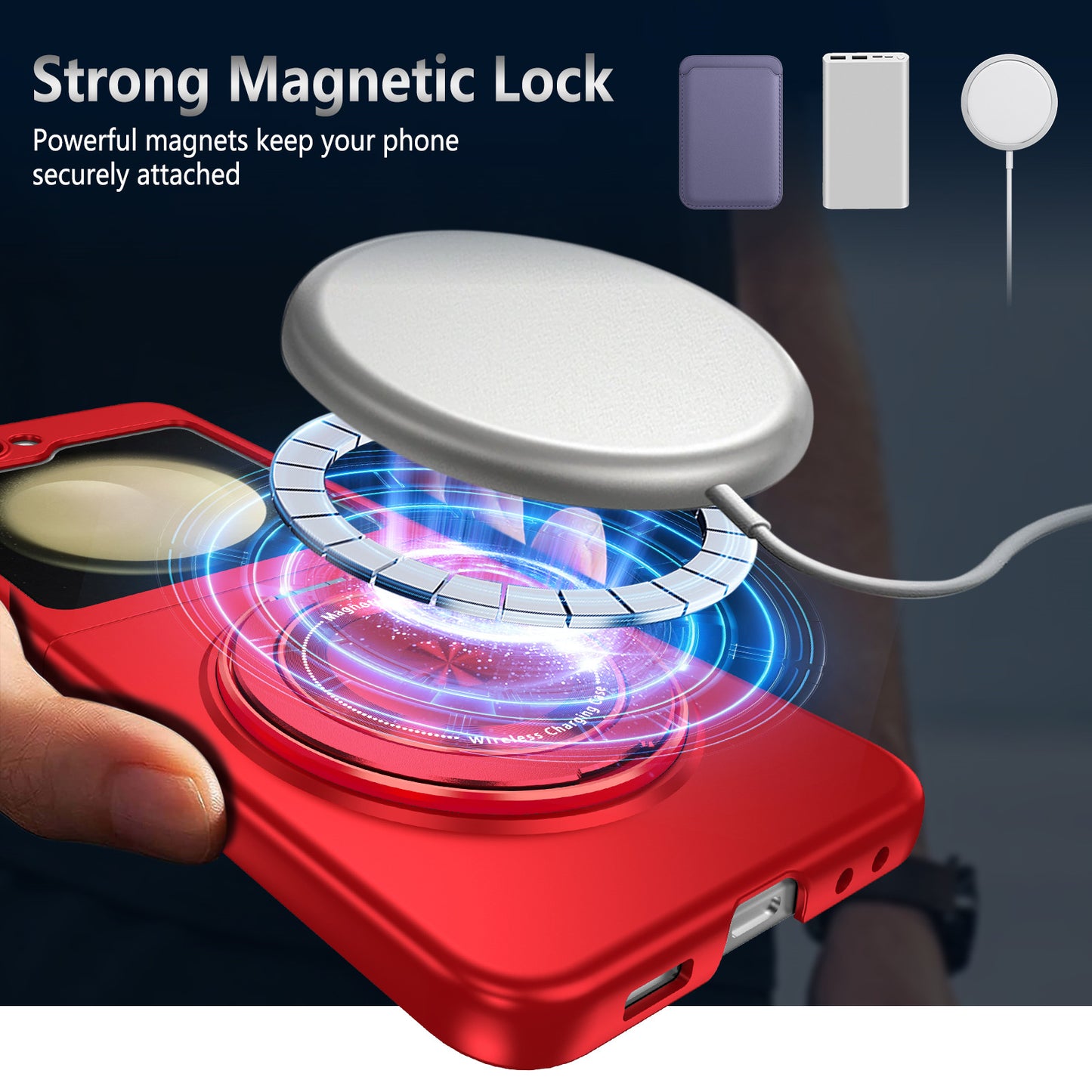 For Samsung Galaxy Z Flip6 5G Magnetic Case Rotating Kickstand PC Hard Phone Cover - Red