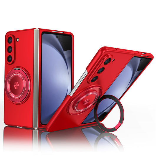 For Samsung Galaxy Z Fold6 5G Case Magnetic Kickstand Hard PC Shockproof Protective Cover - Red