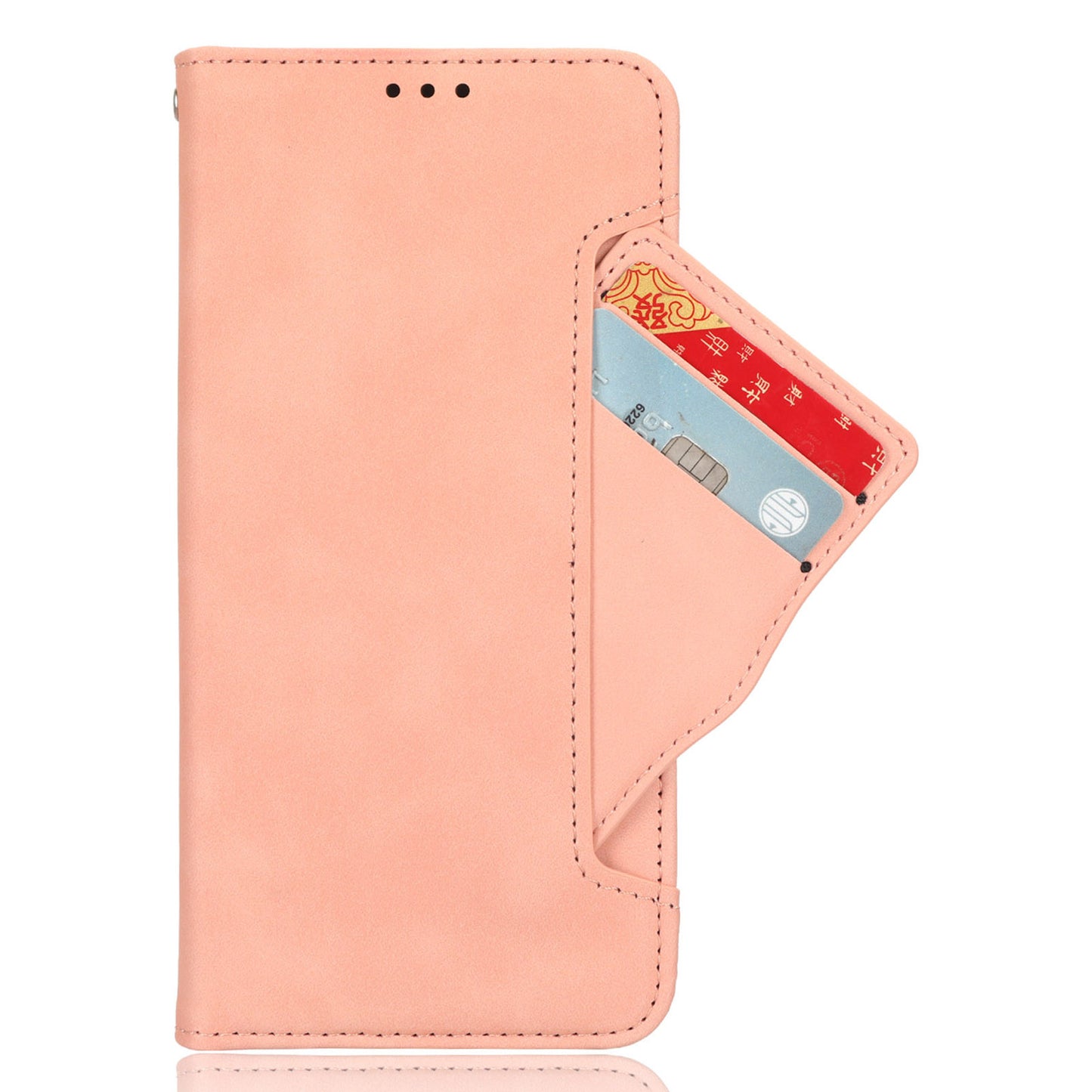 For Samsung Galaxy Z Fold6 5G Case Multiple Card Slots Leather Wallet Folding Phone Cover - Pink