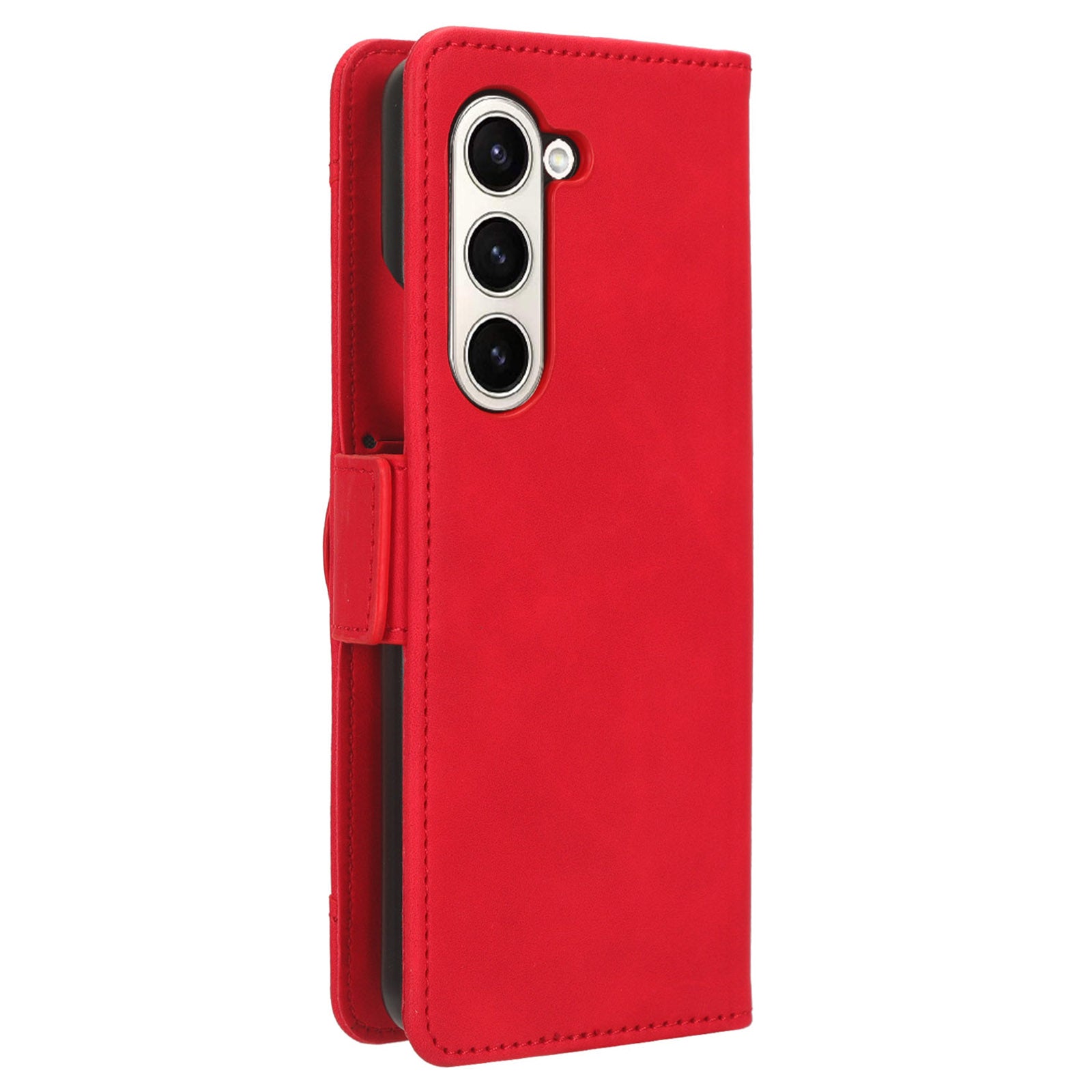 For Samsung Galaxy Z Fold6 5G Case Multiple Card Slots Leather Wallet Folding Phone Cover - Red
