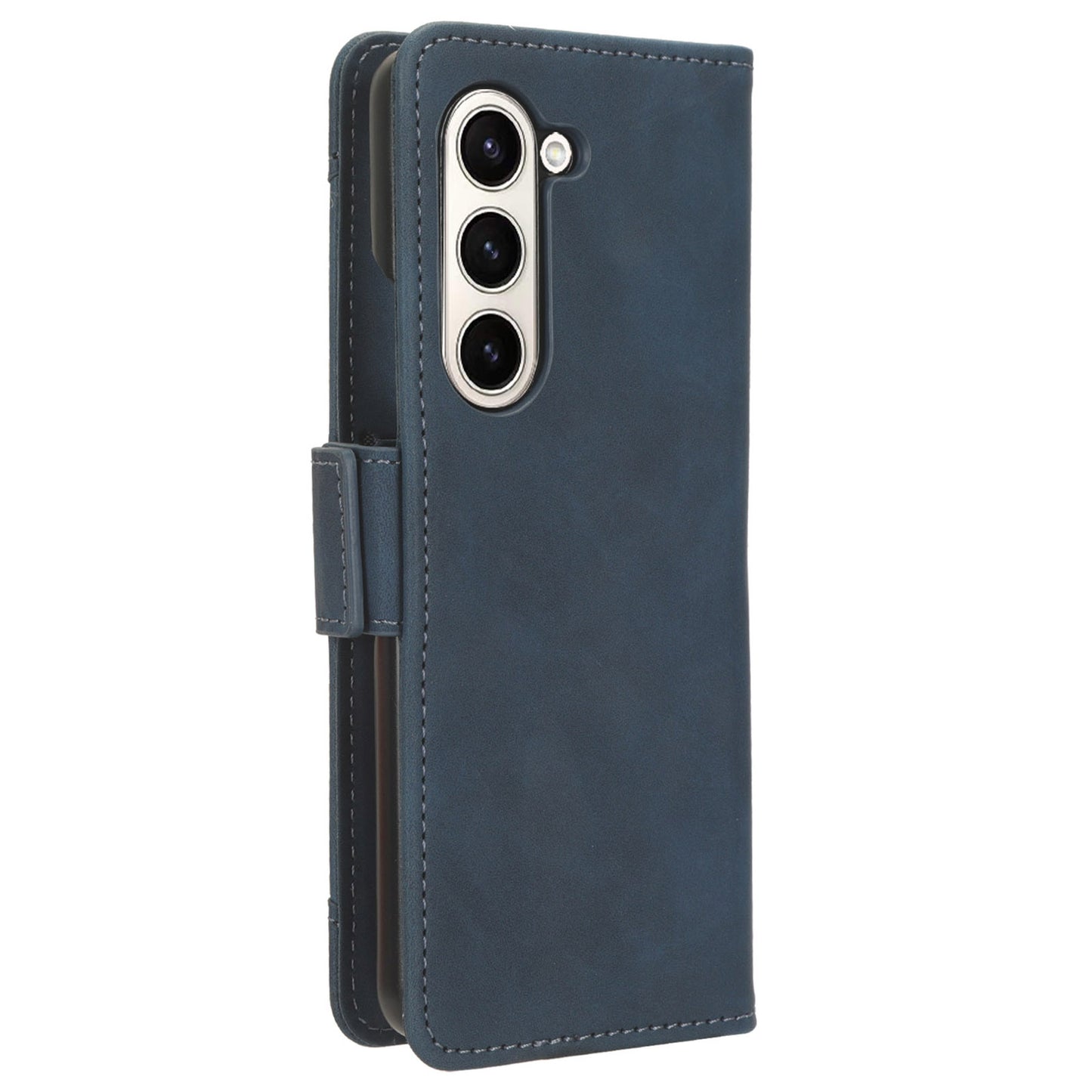 For Samsung Galaxy Z Fold6 5G Case Multiple Card Slots Leather Wallet Folding Phone Cover - Blue