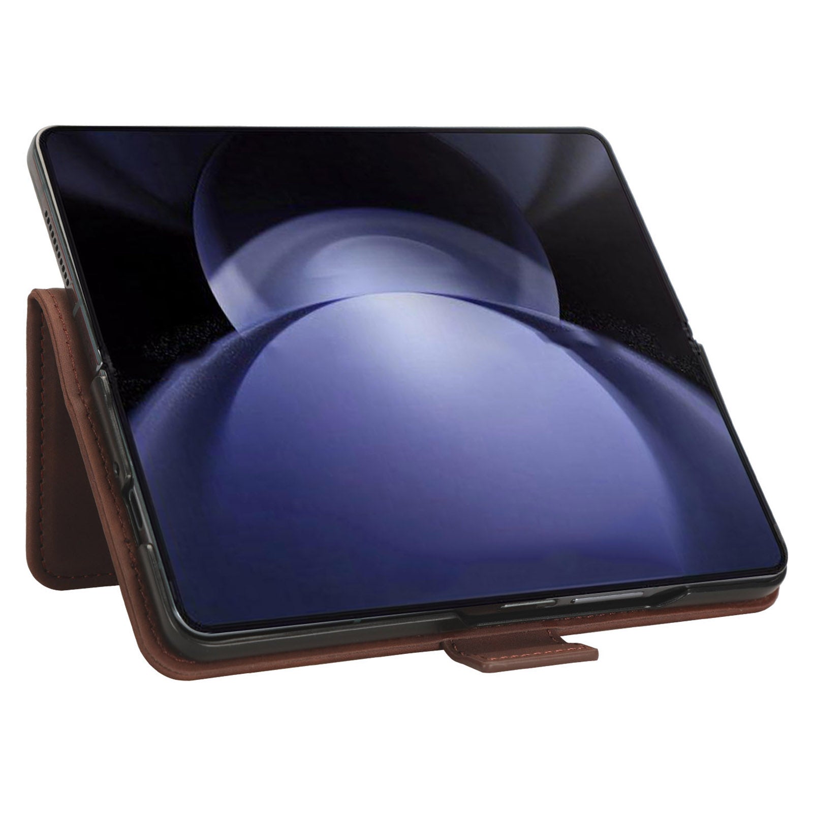 For Samsung Galaxy Z Fold6 5G Case Multiple Card Slots Leather Wallet Folding Phone Cover - Brown