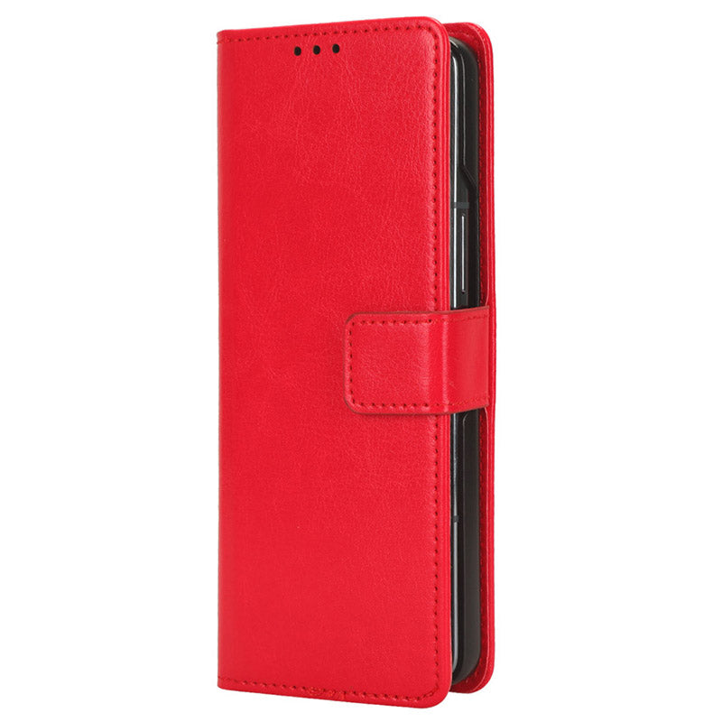 For Samsung Galaxy Z Fold6 5G Case Crazy Horse Texture Leather Folding Phone Cover - Red