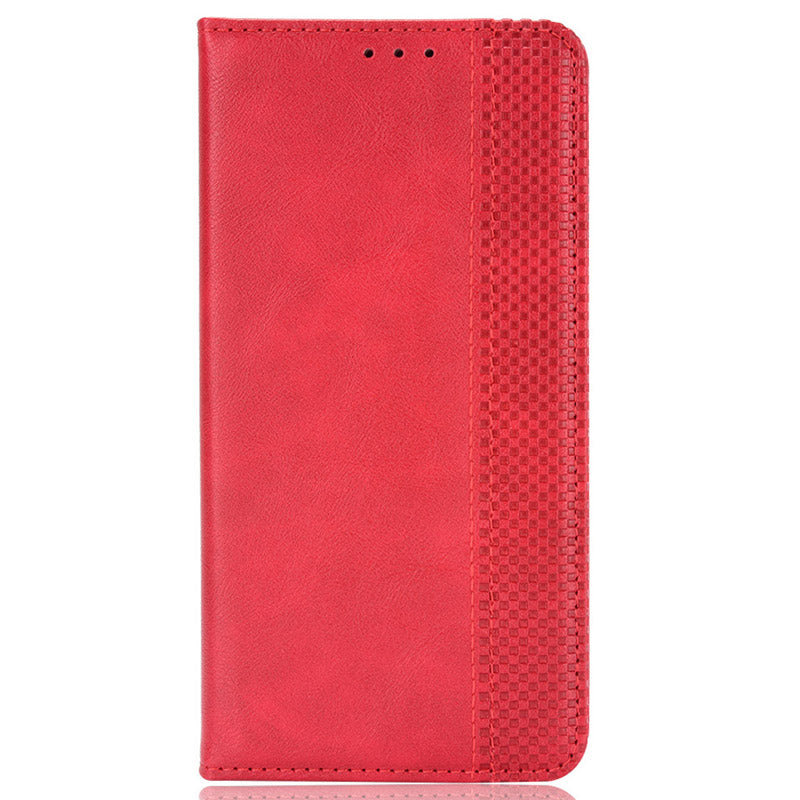 For Samsung Galaxy Z Fold6 5G Case PU Leather Retro Phone Stand Cover - Red