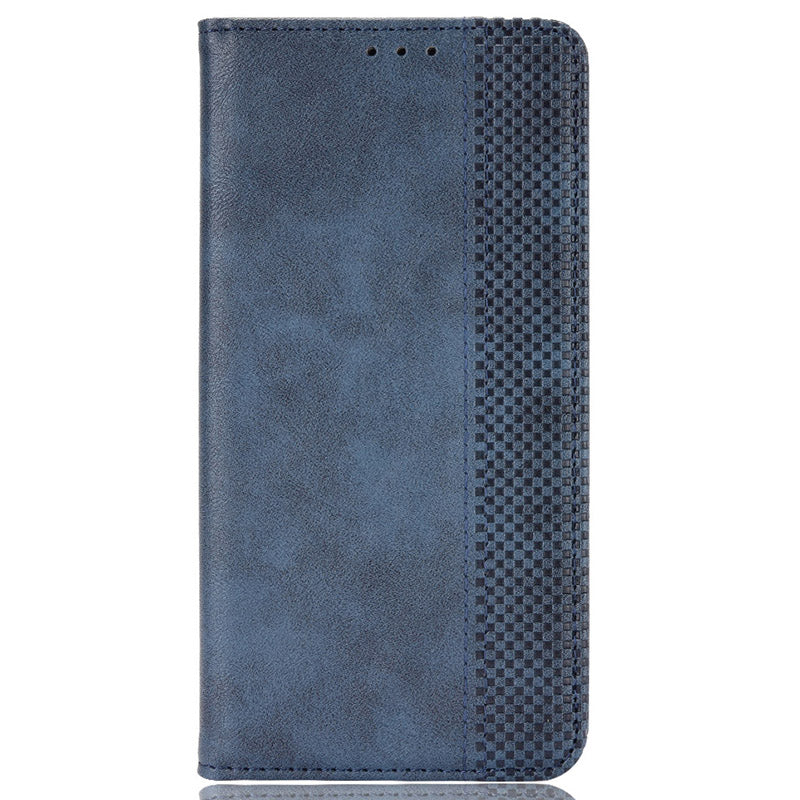 For Samsung Galaxy Z Fold6 5G Case PU Leather Retro Phone Stand Cover - Blue