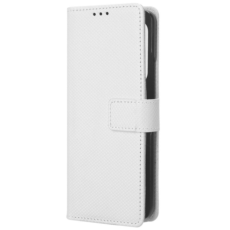 For Samsung Galaxy Z Fold6 5G Case PU Leather+PC Phone Cover with Wallet - White