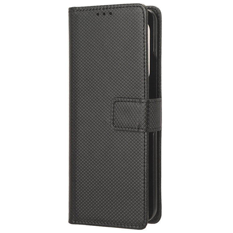 For Samsung Galaxy Z Fold6 5G Case PU Leather+PC Phone Cover with Wallet - Black