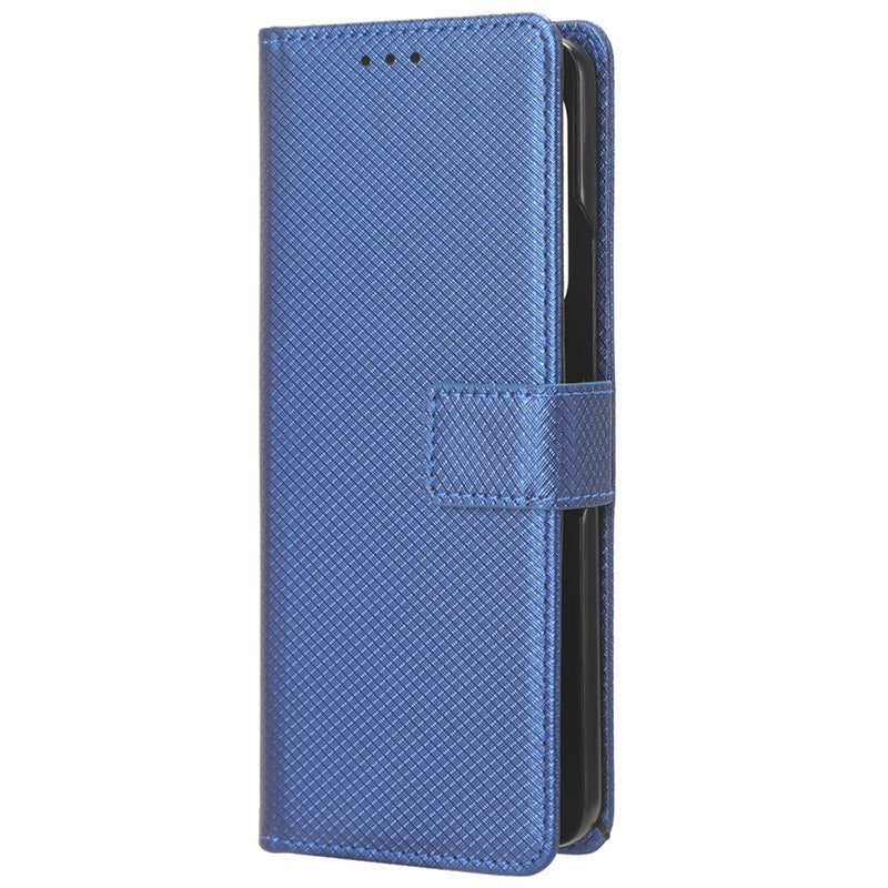 For Samsung Galaxy Z Fold6 5G Case PU Leather+PC Phone Cover with Wallet - Blue