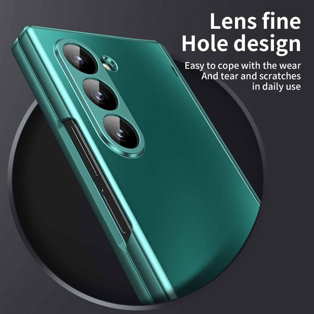For Samsung Galaxy Z Fold6 5G Phone Case Hard PC Shockproof Cover with Front Screen Film - Green