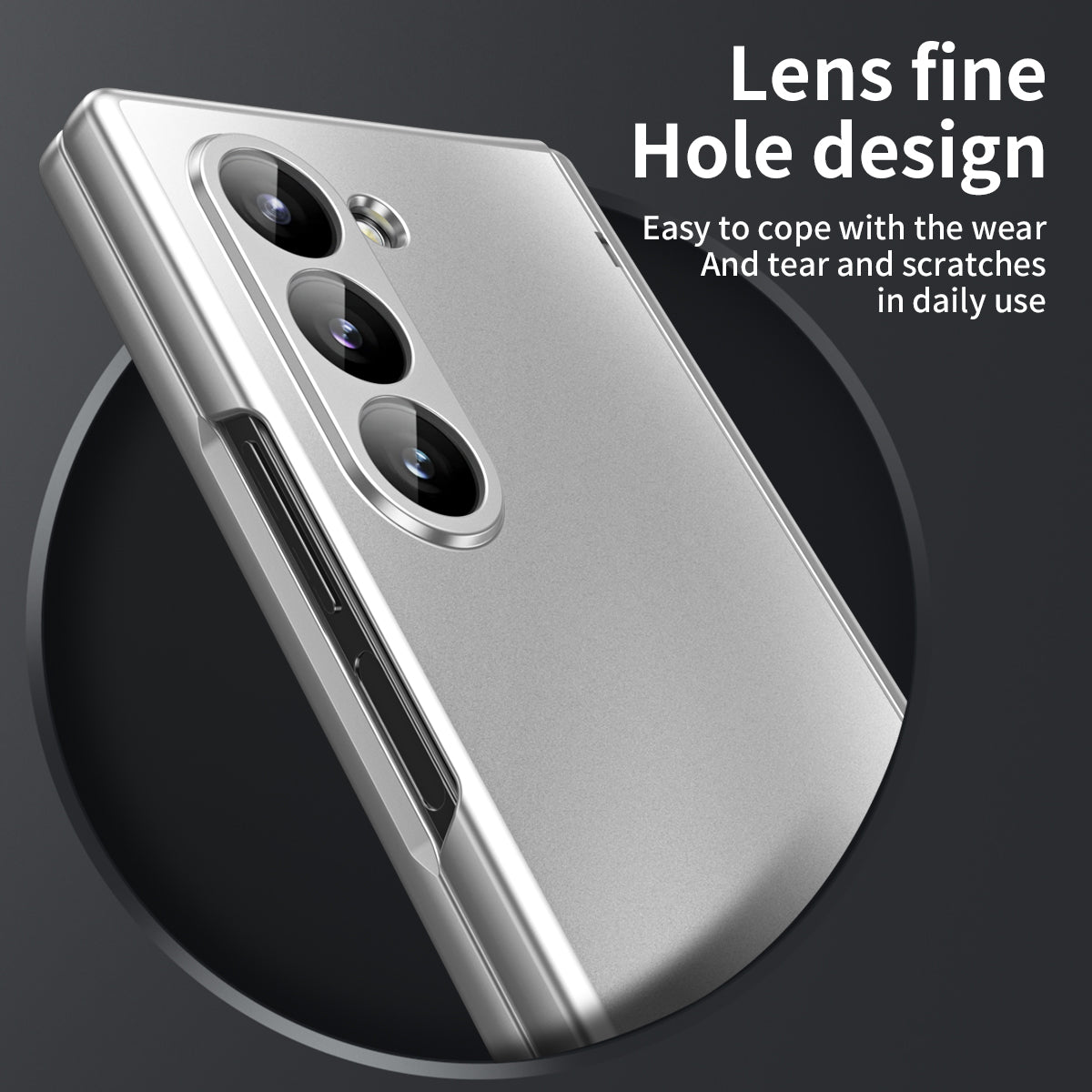 For Samsung Galaxy Z Fold6 5G Phone Case Hard PC Shockproof Cover with Front Screen Film - Silver