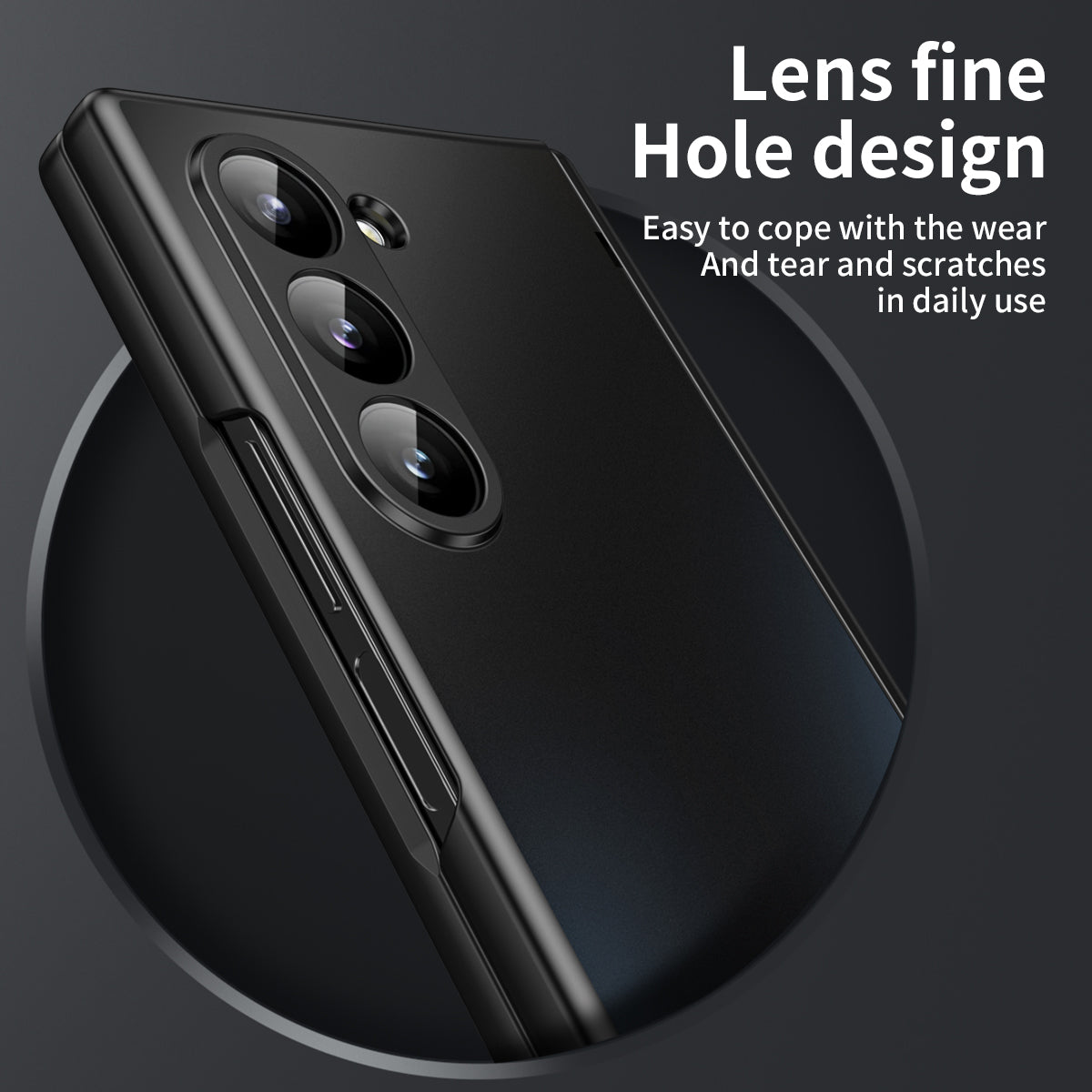 For Samsung Galaxy Z Fold6 5G Phone Case Hard PC Shockproof Cover with Front Screen Film - Black