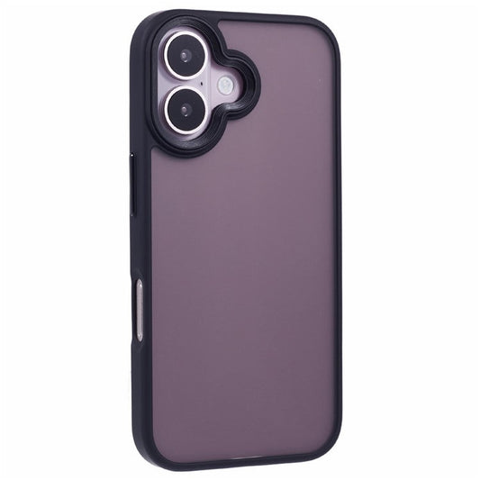 For iPhone 16 Plus Case Matte Finish PC+TPU Phone Cover Skin-Touch - Black
