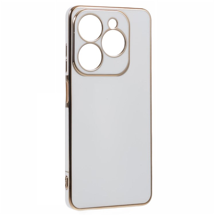 For Infinix Smart 8 4G / Hot 40i / TECNO Spark Go 2024 4G / Spark 20 Case TPU Electroplated Phone Cover - White