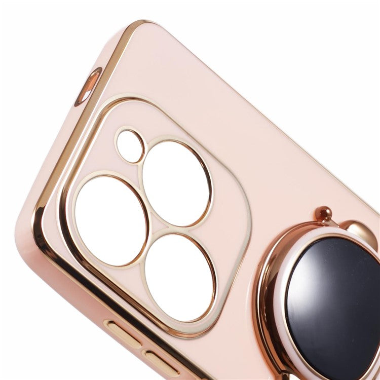 For Infinix Smart 8 4G / Hot 40i / TECNO Spark Go 2024 4G / Spark 20 Case TPU Phone Cover Cartoon Astronaut Kickstand - Pink