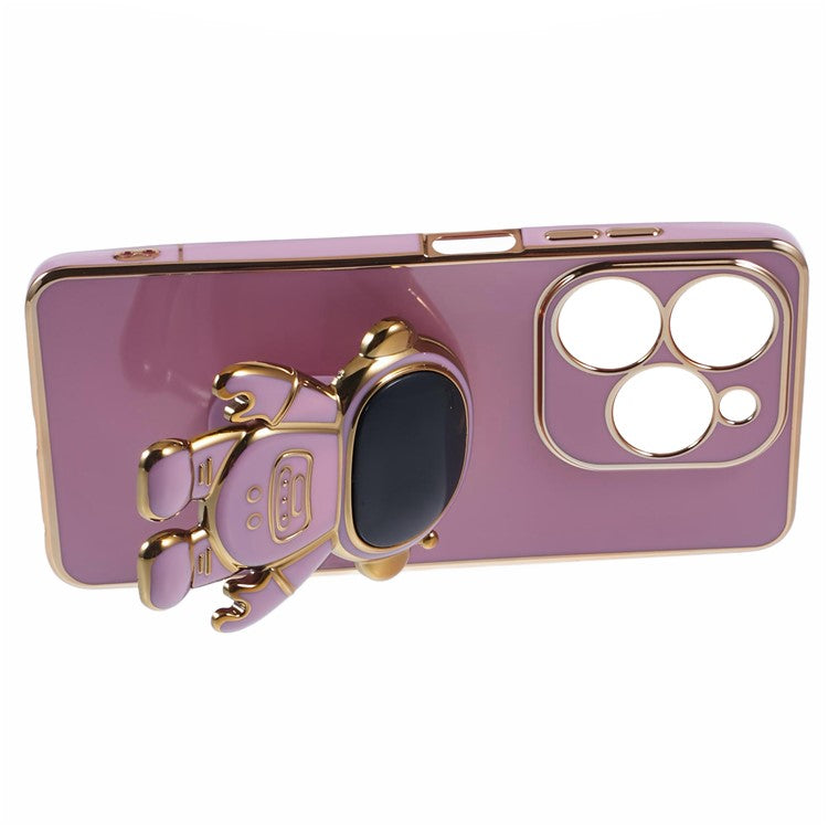 For Infinix Smart 8 4G / Hot 40i / TECNO Spark Go 2024 4G / Spark 20 Case TPU Phone Cover Cartoon Astronaut Kickstand - Purple