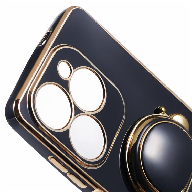 For Infinix Smart 8 4G / Hot 40i / TECNO Spark Go 2024 4G / Spark 20 Case TPU Phone Cover Cartoon Astronaut Kickstand - Black