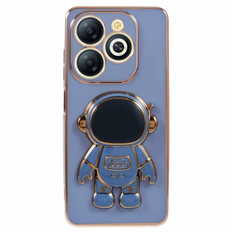 For Infinix Smart 8 4G / Hot 40i / TECNO Spark Go 2024 4G / Spark 20 Case TPU Phone Cover Cartoon Astronaut Kickstand - Blue