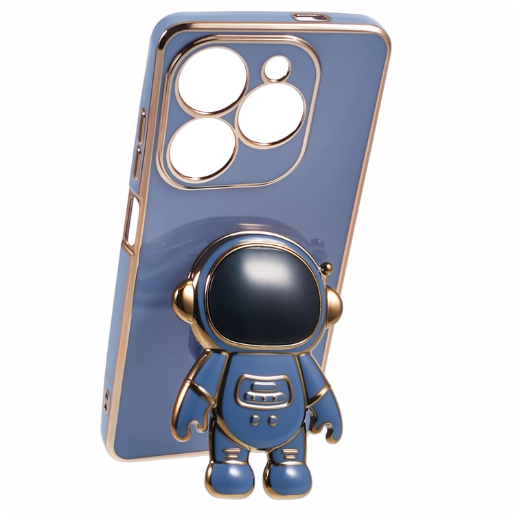 For Infinix Smart 8 4G / Hot 40i / TECNO Spark Go 2024 4G / Spark 20 Case TPU Phone Cover Cartoon Astronaut Kickstand - Blue