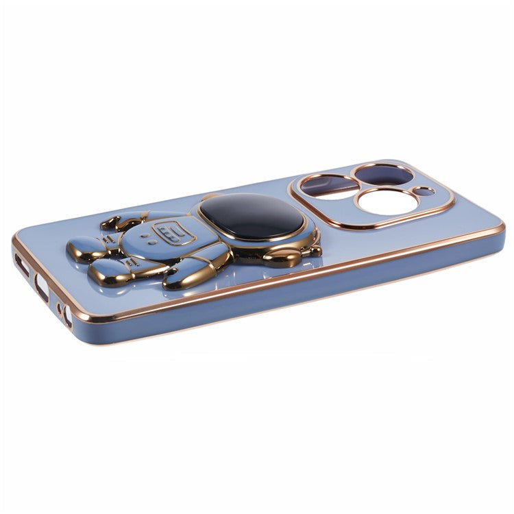 For Infinix Smart 8 4G / Hot 40i / TECNO Spark Go 2024 4G / Spark 20 Case TPU Phone Cover Cartoon Astronaut Kickstand - Blue